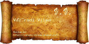 Váradi Vilma névjegykártya